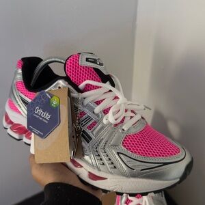 Women's Pink and Silver Athletic Shoes